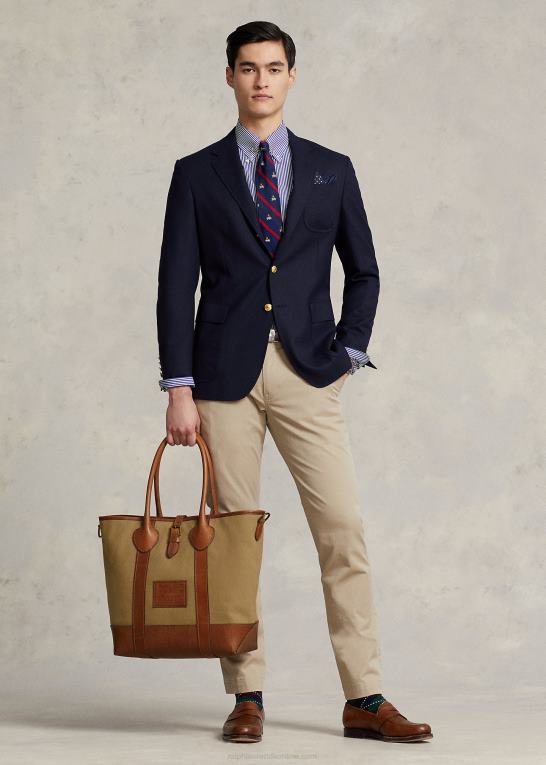 montana kaki Mænd Ralph Lauren Heritage læder-beklædt kanvas tote Z426B2615