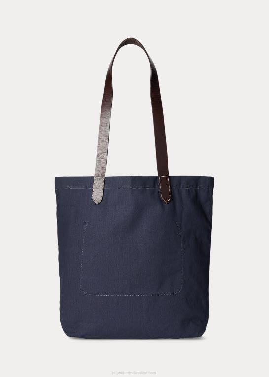 newport flåde Mænd Ralph Lauren shopper-tote i lærred med ridetryk Z426B2212
