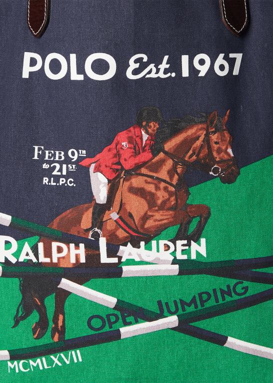 newport flåde Mænd Ralph Lauren shopper-tote i lærred med ridetryk Z426B2212