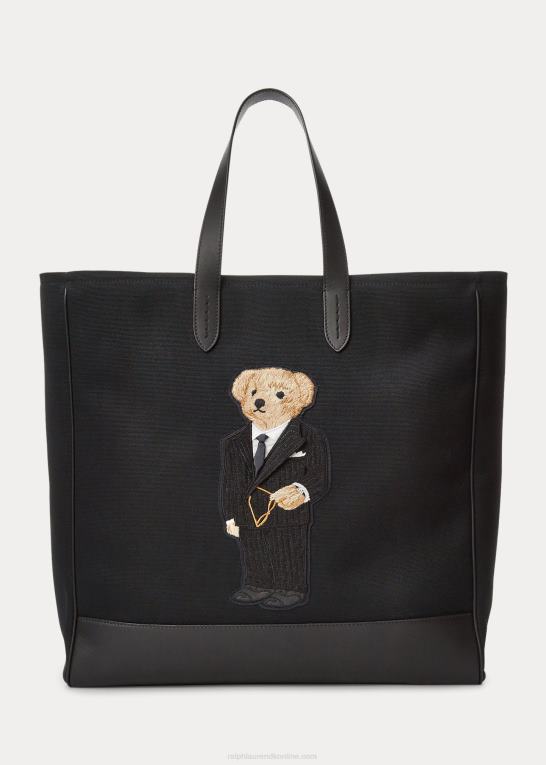 sort Mænd Ralph Lauren polobjørnelærred og kalveskindsstof Z426B9014