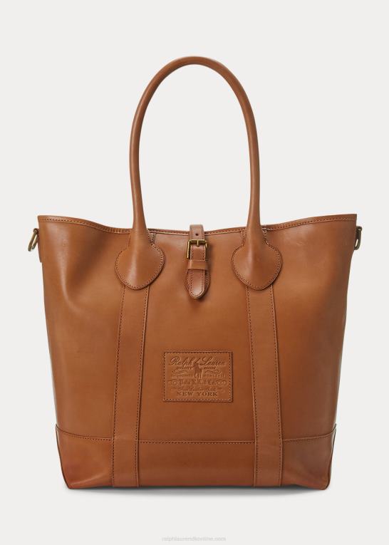 tan Mænd Ralph Lauren arv tumlet læder tote Z426B2339