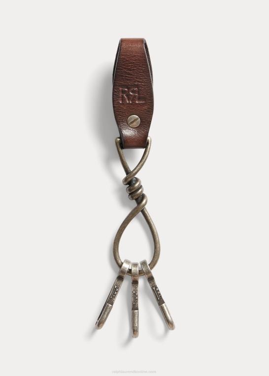 mørkebrun Mænd Ralph Lauren læder nøglebrik Z426B8879