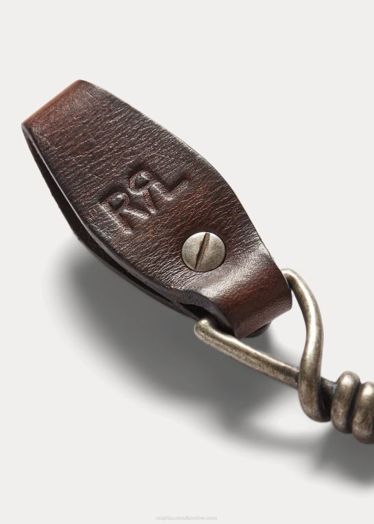 mørkebrun Mænd Ralph Lauren læder nøglebrik Z426B8879