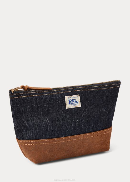 indigo Mænd Ralph Lauren denimtaske med ruskindskant Z426B8858