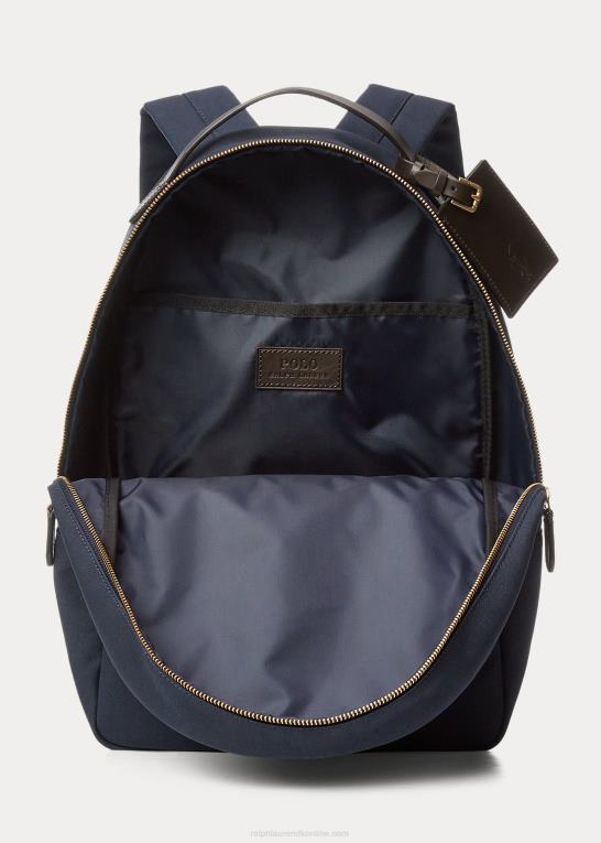 Mænd Ralph Lauren læderbeklædt kanvas rygsæk Z426B5250