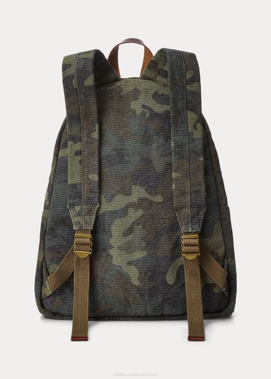 camo Mænd Ralph Lauren tiger-patch kanvas rygsæk Z426B2547