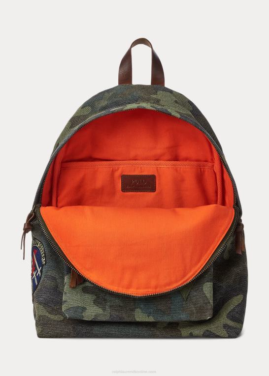 camo Mænd Ralph Lauren tiger-patch kanvas rygsæk Z426B2547