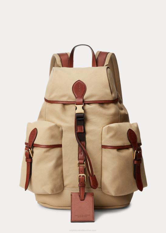 kreta Mænd Ralph Lauren læderbeklædt kanvas rygsæk Z426B8992