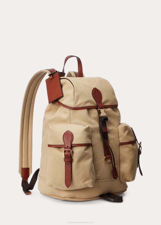 kreta Mænd Ralph Lauren læderbeklædt kanvas rygsæk Z426B8992