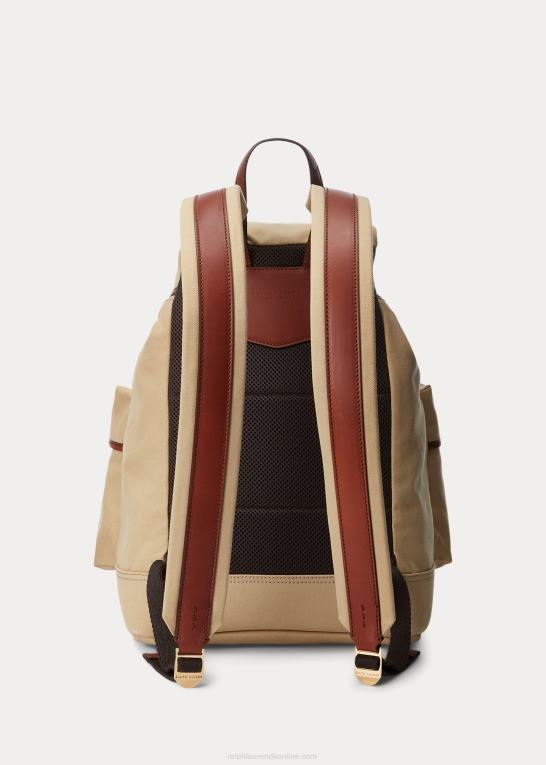 kreta Mænd Ralph Lauren læderbeklædt kanvas rygsæk Z426B8992