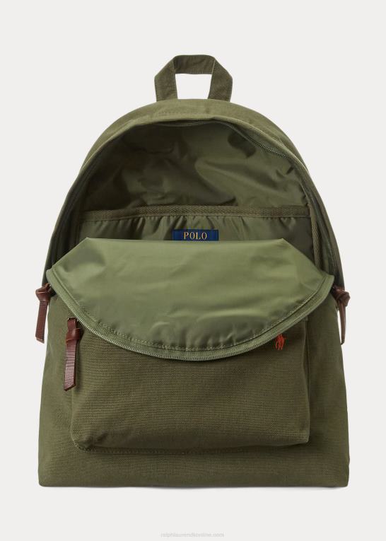 mørk salvie Mænd Ralph Lauren kanvas rygsæk Z426B2389