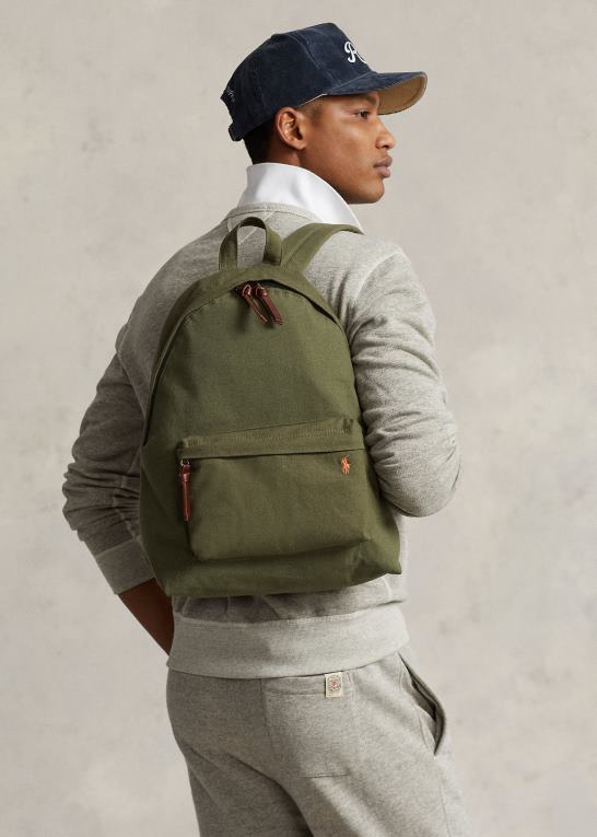 mørk salvie Mænd Ralph Lauren kanvas rygsæk Z426B2389