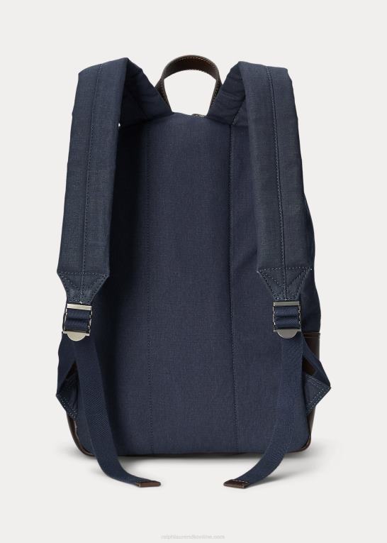newport flåde Mænd Ralph Lauren rygsæk i kanvas med ridetryk Z426B2211