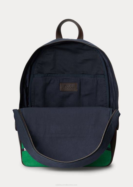 newport flåde Mænd Ralph Lauren rygsæk i kanvas med ridetryk Z426B2211