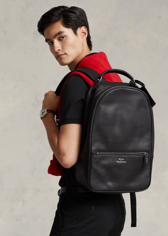 sort Mænd Ralph Lauren læder rygsæk Z426B2237