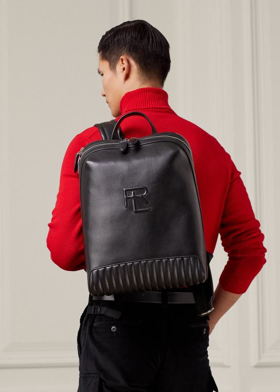 sort Mænd Ralph Lauren quiltet læder rygsæk Z426B8950