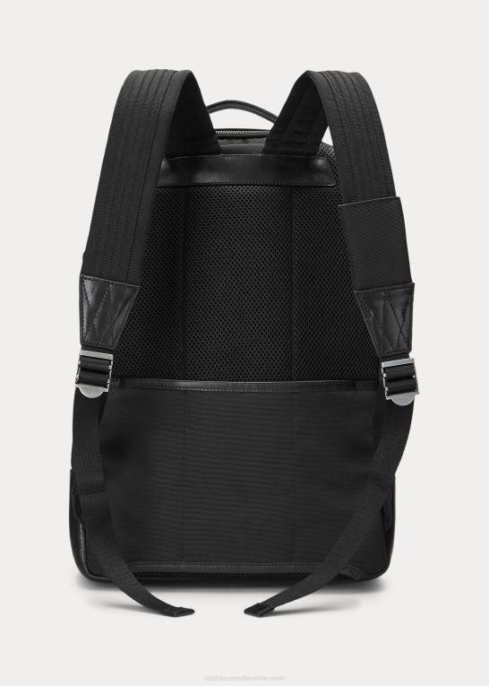 sort Mænd Ralph Lauren rejserygsæk med læderbeklædning Z426B2348