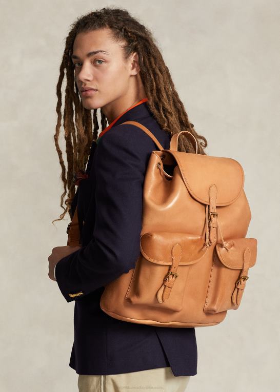 tan Mænd Ralph Lauren arv læder rygsæk Z426B2334