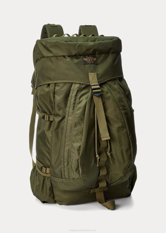 trist oliven Mænd Ralph Lauren Nylon kanvas hjælperygsæk Z426B8876