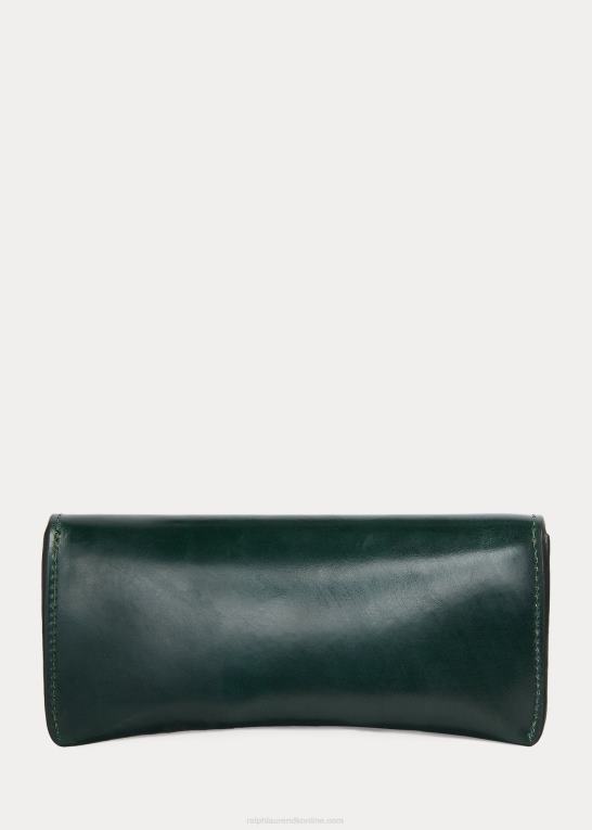britisk racergrøn Mænd Ralph Lauren brille etui i læder Z426B2477