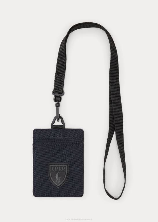 flåde Mænd Ralph Lauren lærred id-kort etui Z426B2412