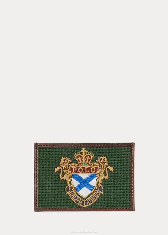 grøn Mænd Ralph Lauren crest nålespids kortetui Z426B2756