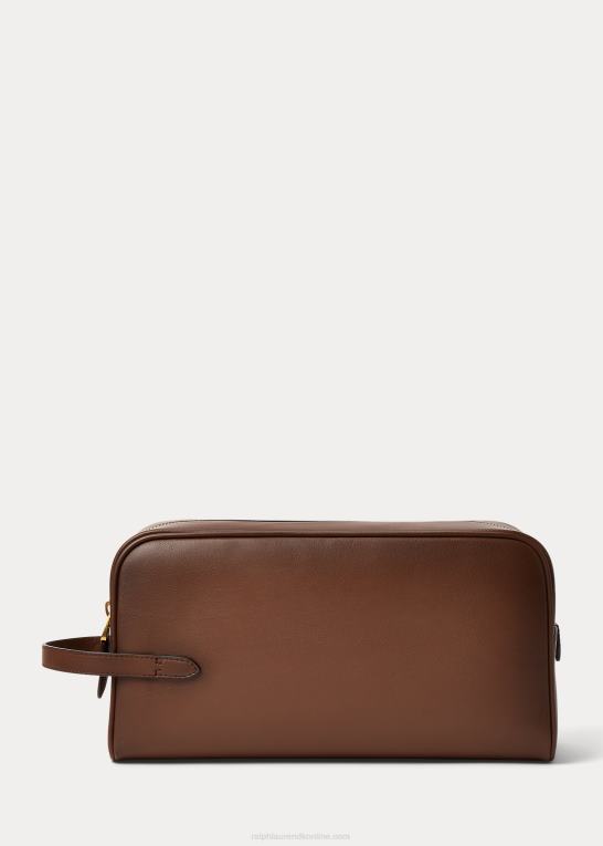 kastanje Mænd Ralph Lauren welington rejsetaske i poleret kalveskind Z426B8997