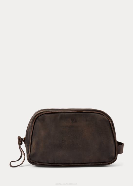 mørkebrun Mænd Ralph Lauren rejsetaske i læder Z426B8850