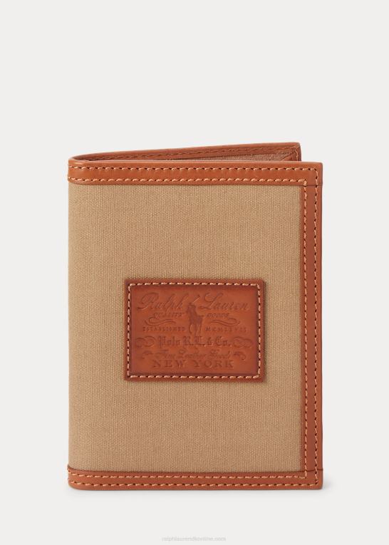 montana kaki Mænd Ralph Lauren Heritage canvas & læder pasetui Z426B2758