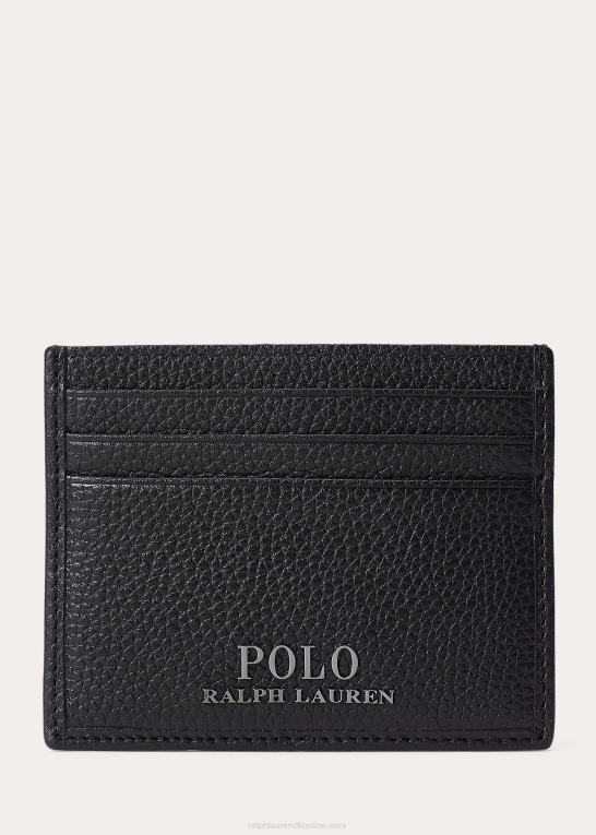 sort Mænd Ralph Lauren kortetui med småsten i læder Z426B2574