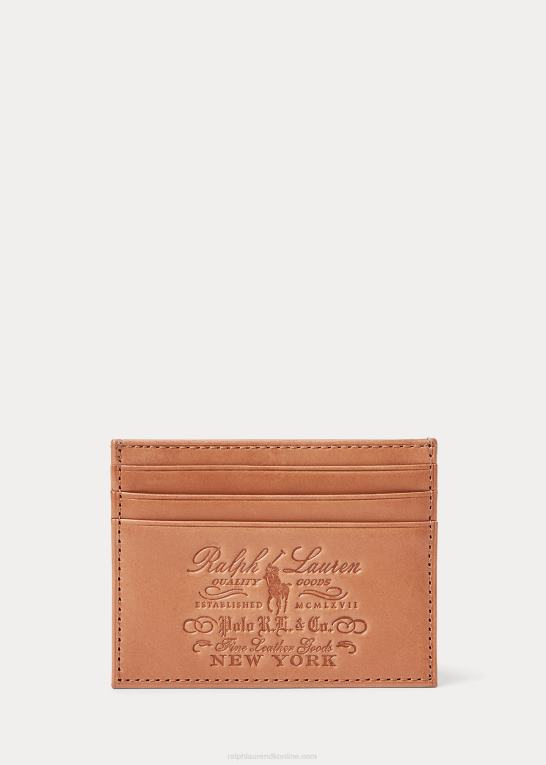 tan Mænd Ralph Lauren Heritage fuldkorns kortkasse Z426B2298