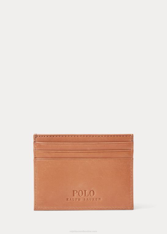 tan Mænd Ralph Lauren Heritage fuldkorns kortkasse Z426B2298