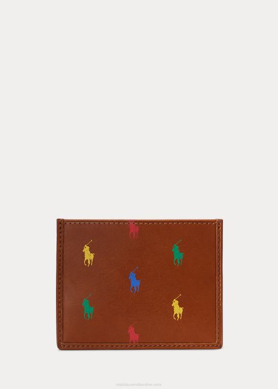 tan Mænd Ralph Lauren allover pony læder kortetui Z426B2771