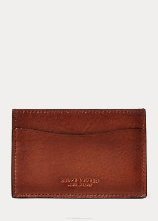 vintage brun Mænd Ralph Lauren kartonetui i bruneret læder Z426B9049