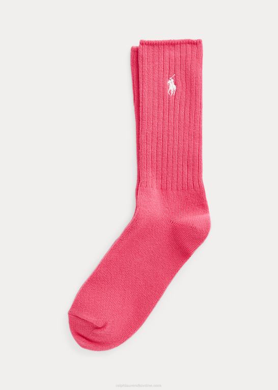 Hot pink Mænd Ralph Lauren besætningssokker i bomuldsblanding Z426B2606