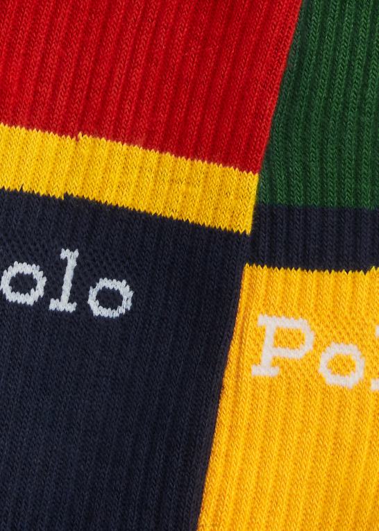 Mænd Ralph Lauren farveblokeret besætningssok 6-pak Z426B2311