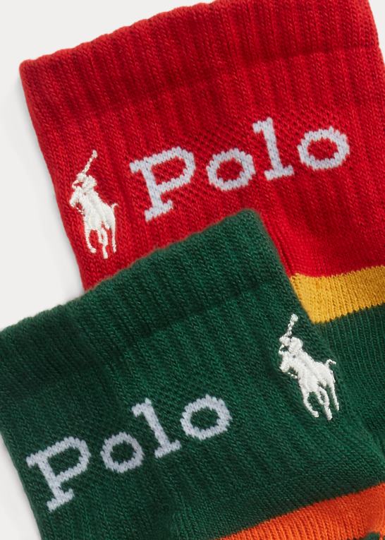 assorteret Mænd Ralph Lauren farveblokeret quarter-crew sok 6-pak Z426B2309