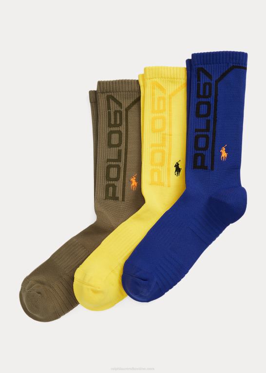 assorteret Mænd Ralph Lauren performance crew sok 3-pak Z426B2318