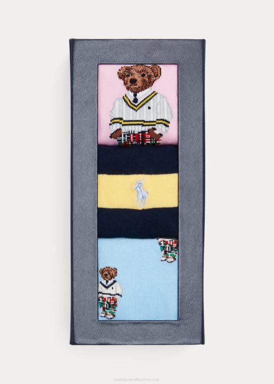 assorteret Mænd Ralph Lauren polobjørn 3-strømper gavesæt Z426B2322