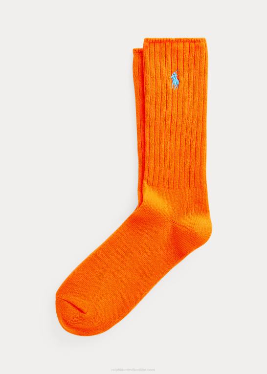 dyb orange Mænd Ralph Lauren besætningssokker i bomuldsblanding Z426B2603