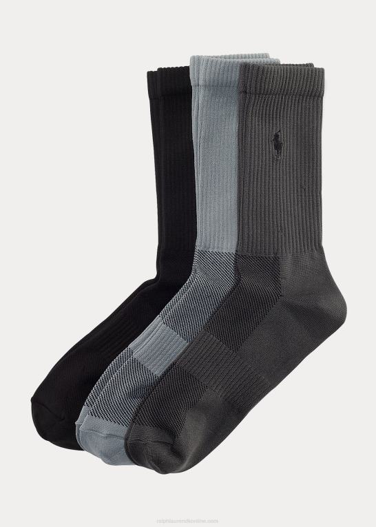 grå assorteret Mænd Ralph Lauren poly tech crew sok 3-pak Z426B8809