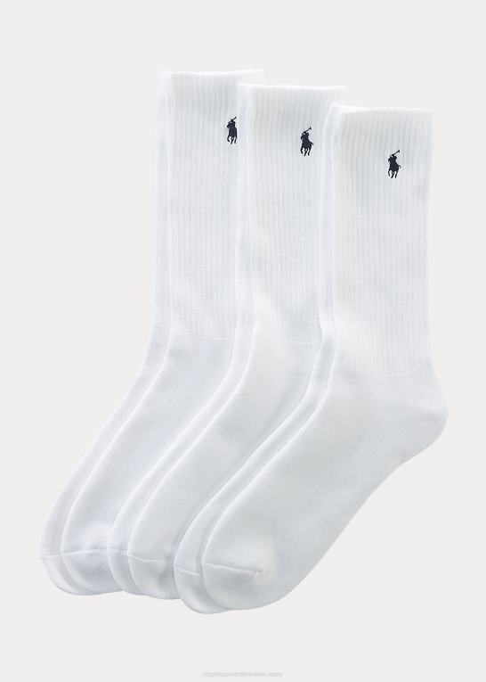 hvid Mænd Ralph Lauren besætningssok i bomuldsblanding 3-pak Z426B8797