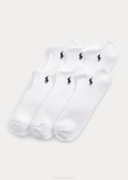 hvid Mænd Ralph Lauren bomuldsblanding lav-cut-sok 6-pak Z426B2545