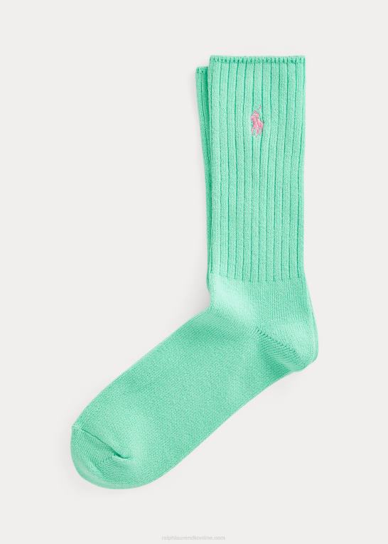 lysegrøn Mænd Ralph Lauren besætningssokker i bomuldsblanding Z426B2608