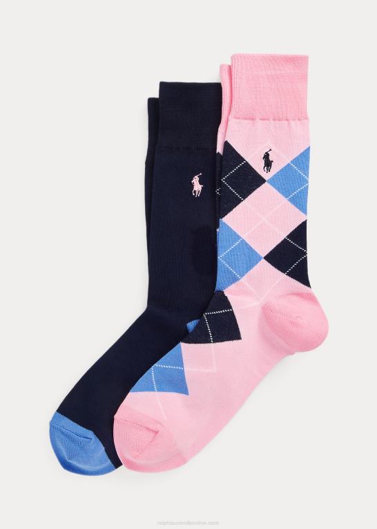lyserød Mænd Ralph Lauren argyle buksesok 2-pak Z426B2341
