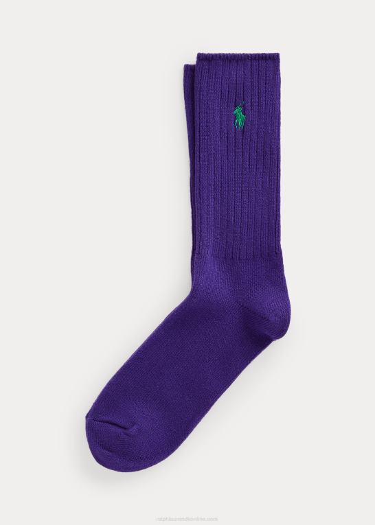 mørke lilla Mænd Ralph Lauren besætningssokker i bomuldsblanding Z426B2604