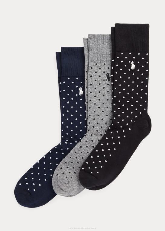 marine assorteret Mænd Ralph Lauren polkaprikkede buksesok 3-pak Z426B2325
