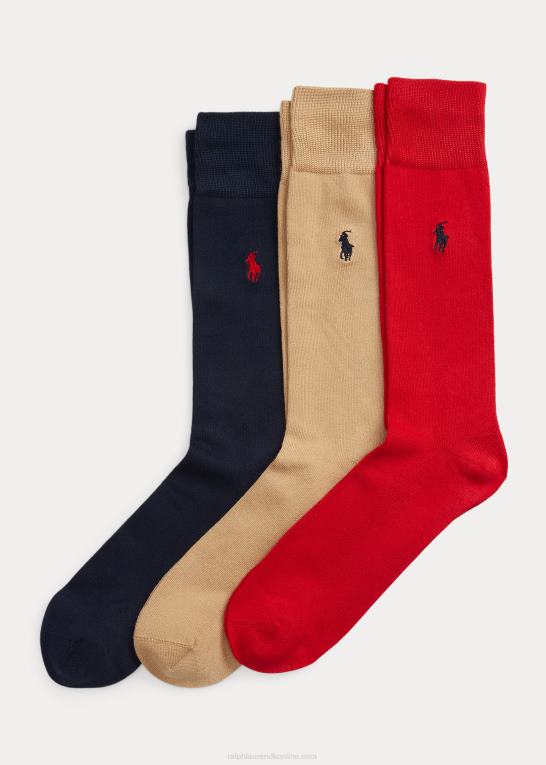 marineblå/rød Mænd Ralph Lauren kjole buksesok 3-pak Z426B2329
