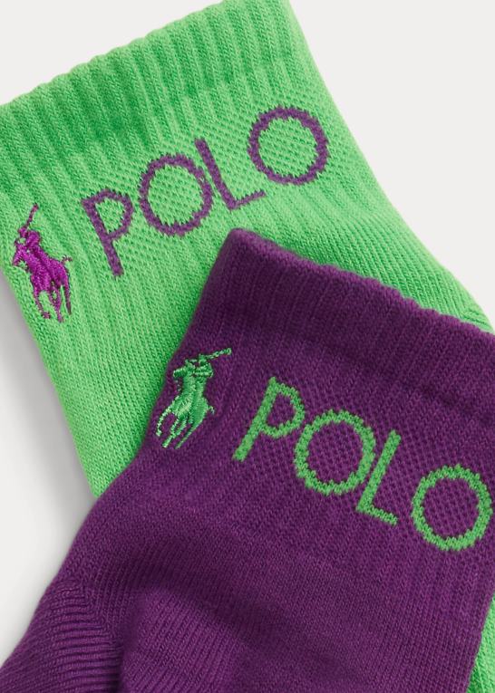 neon Mænd Ralph Lauren logo quarter-crew sok 6-pack Z426B2307