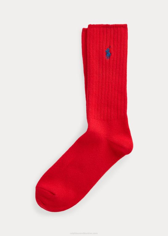 rød Mænd Ralph Lauren besætningssokker i bomuldsblanding Z426B2596